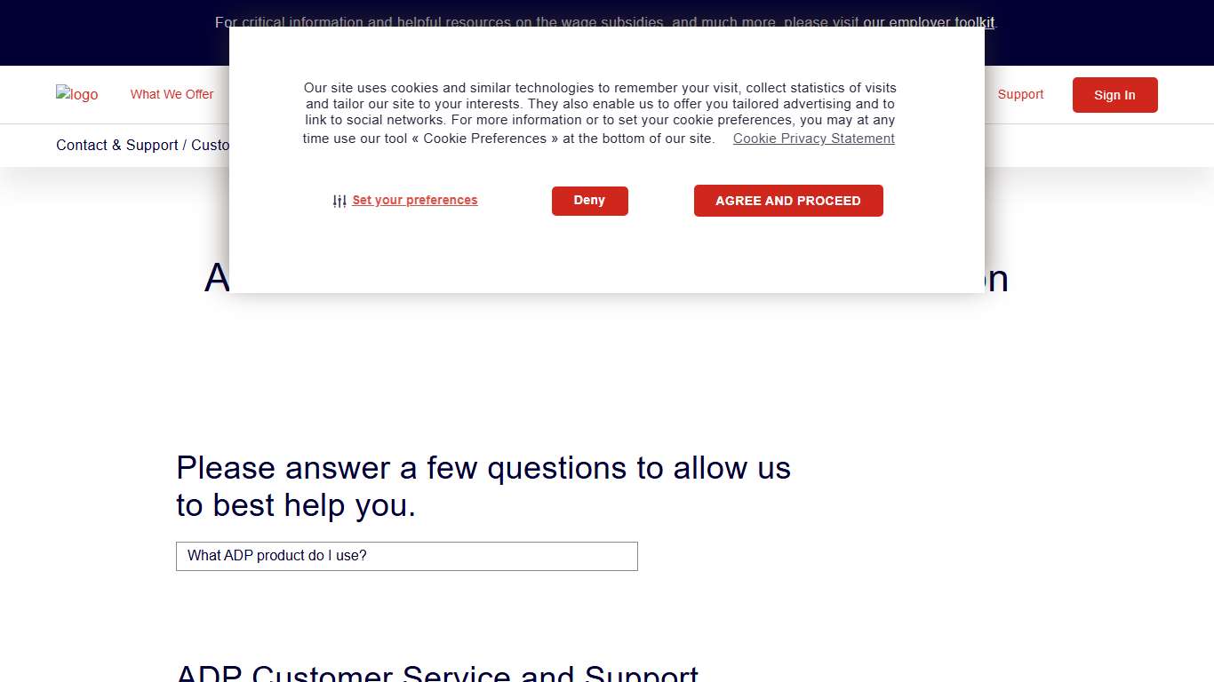 Customer Service Contact Us ADP Canada