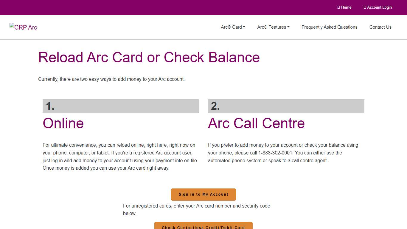 Check Card Balance Arc by CRP
